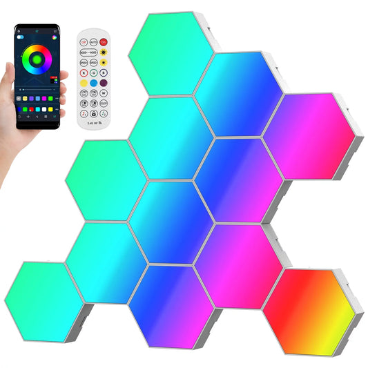 JollyLights™ Hexagon LED Lights 12 Pack RGB Led Hex Light Panels